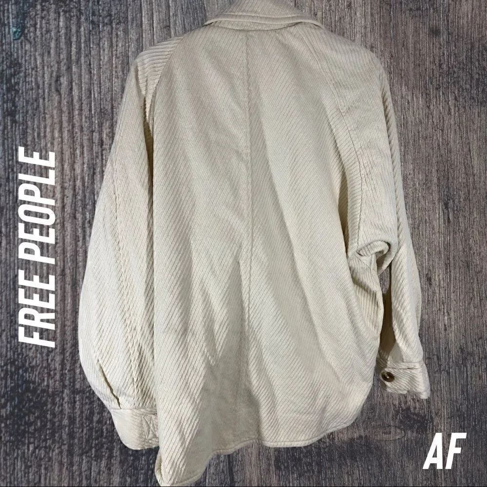 FREE PEOPLE REMI SHIRT JACKET IVORY NEW SMALL